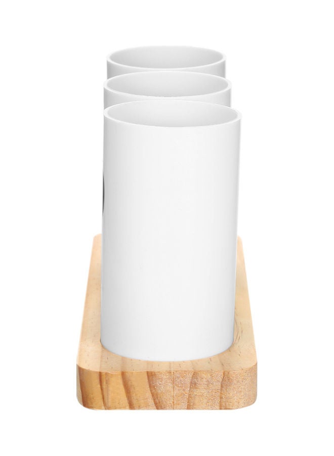 3-Piece Cutlery Holder For Chopstick, Fork, Spoon White/Black/Beige 240 x 130 x 90mm - Image 2
